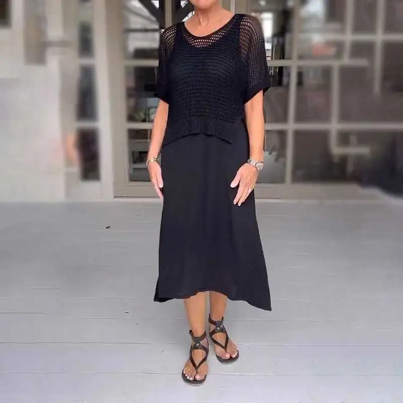 Conjunto Maresia - Com Top de Crochê Artesanal e Vestido Fluido - Image 3