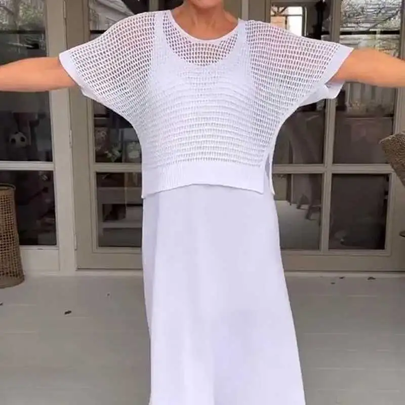 Conjunto Maresia - Com Top de Crochê Artesanal e Vestido Fluido - Image 7