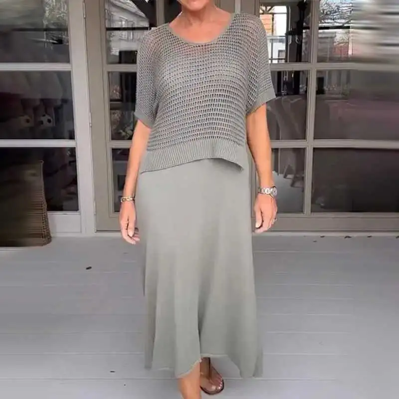 Conjunto Maresia - Com Top de Crochê Artesanal e Vestido Fluido - Image 8
